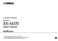 Yamaha RX-A1070 - Owners manual